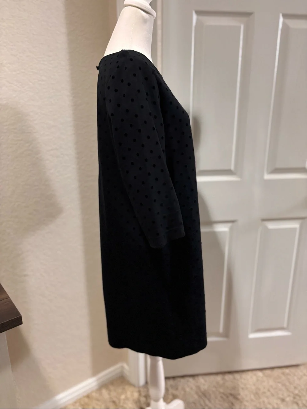 kate spade Black Polka Dot Midi Shift Dress